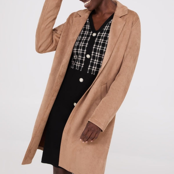 20%OFF Vegan suede Car Coat in Ivy green - Picture 10 of 13